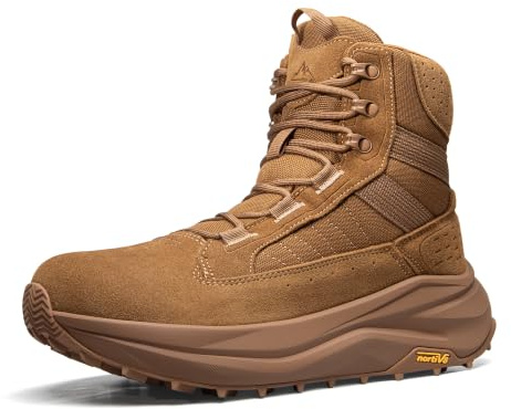 NORTIV 8 Stivali Tattici Uomo Militare Cerniera Larga | Punta larga per le dita e drop di 5mm tallone-punta: massimo comfort per lunghe ore in piedi