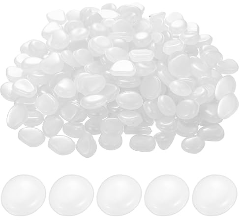 330 PzPietre da Giardino Luminose, Pietre Luminose da Giardino Decorative, Ciottoli Fosforescenti, Sassolini Decorativi per Vasi, Pietre Decorative per Vasi, Decorazioni per Acquario(Bianchi)