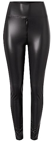 Lederleggings Damen Kunstleder Leggings High Waist Kunstlederhose Latex Schwarz Wetlook Strumpfhosen Sexy Push Up Lederhose Lack Stretch Enge Thermoleggins Glanzleggin Winter Festival Hose Große Größe