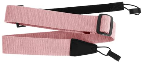 Ukulele Gurt ohne Bohren für Tenor Ukulele und Akustikgitarre | Rosa Gewebe mit Hals Schlaufe, 1 Stück, Schnell Abnehmbar, für Busking und Proben