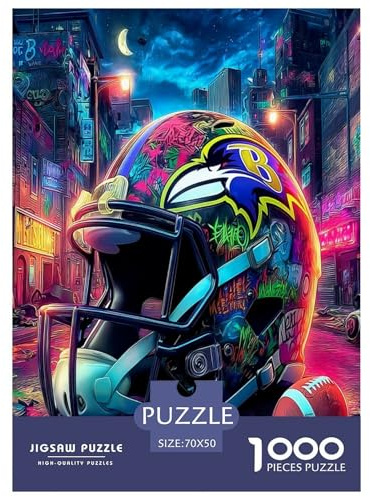 Rugby Helmet 1000 Pieces Jigsaw Puzzles for Adults Fun, Challenging & Brainteasing Beautiful Home Decoration Challenge High Difficulty 70x50cm/1000pcs