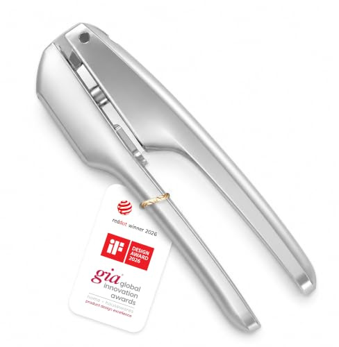 Zyliss Susi 4 Garlic Press - Garlic Crusher for Efficient Mincing - Odor-Free Hands - Large Chamber Made of Durable Stainless Steel - Mess-Free Kitchen Gadget - PFAS-Free Non-Stick Coating - Silver
