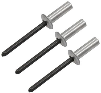 100 Stück Dichtblindnieten Wasserdicht, 4X13mm Aluminium Dichtnieten | Kuppelkopf Anthrazit Blindnieten für Entwässerungsgräben, Wellblechdächer, Duschkabinenpaneele, Gewächshausreparatur