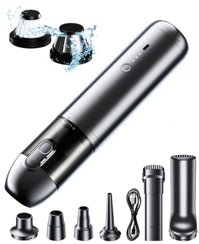 ZDETGU Aspirateur sans Fil avec Puissance de 16 KPa – Moteur sans Balais Portable pour Maison et Voiture – Aspirateur à Main Rechargeable avec Fonction de Soufflage – Outil Multi-Surfaces pour Sols