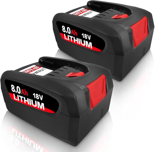 2 Stück 8.0Ah/8000mAh Ersatzakku für Bosch Akku 18V PBA, Kompatibel mit Bosch 18V Green Werkzeugen Haus und Garden18V System, Ersatz für Gardena18V (8.0-2PACK)