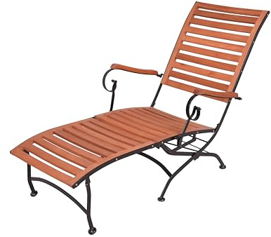 DELUKE Deckchair MIA Natur Eukalyptus | Liegestuhl zusammenklappbar Gartenstuhl Sonnenliege