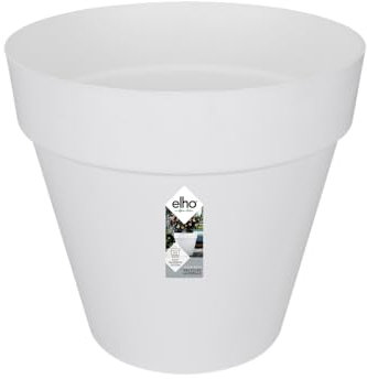 elho Loft Urban Rund 50 - Blumentopf für Außen - Ø 48.5 x H 44.5 cm - Weiß/Weiss
