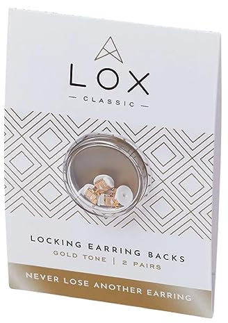 LOX Sicherer Ohrring Verschluss für Frauen – Universeller Ohrstecker Verschlus – Leicht verstellbar, hypoallergen, sichere und einfache Anwendung – Ohrringe Verschluss – 2 Paar – Gold