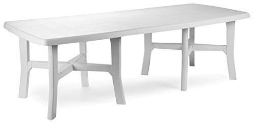 Rechteckiger ausziehbarer Gartentisch, Made in Italy, 160x100x72 cm (geschlossen), Farbe Weiß