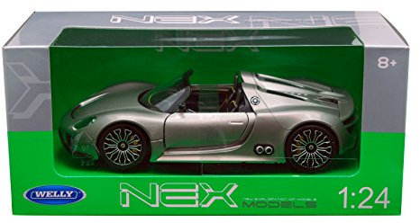 Porsche 918 Spyder, met.-grau, Modellauto, Fertigmodell, Welly 1:24