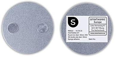 Smartwares Magenthalter für Rauchmelder/Magnetbefestigungsset für Mini Rauchmelder, RMAG3, 5 cm Durchmesser(1er Set)