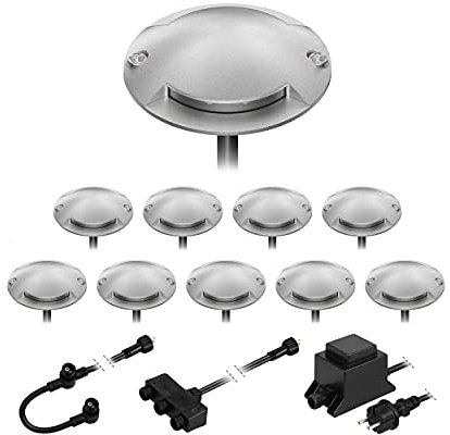 ledscom.de LED Boden-Aufbau-Leuchte Bunda, 2-flammig, für außen, befahrbar, warm-weiß, 10er Set