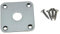 KAISH Chrome Flat Bottom Metal Jack Plate Flat Base Square Jackplate for Les Paul LP Guitars