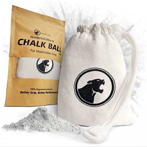 Gnarcore® wiederbefüllbarer Chalkball mit reißfestem Verschlusssystem I sparsam im Verbrauch durch speziellem Mesh Material I Verteilt den Chalk gleichmäßig und ohne Staubentwicklung