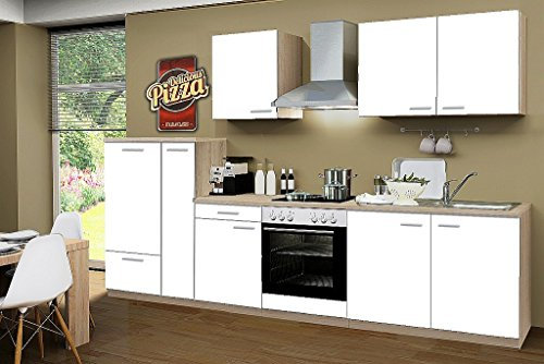 idealShopping GmbH Küchenblock ohne Elektrogeräte Classic 300 cm in weiß matt