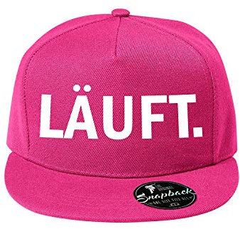 OwnDesigner Unisex Kappe Läuft Classic Cap mit geradem Schirm, One Size Einheitsgröße für Männer und Frauen (408-Cap5P-8Pink)