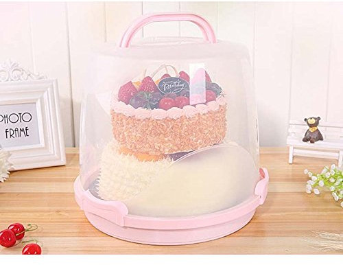MineDecor 24 Cupcake Carrier Cake Carrier Holder Portable 3 Tier Cupcake Transporter Box Muffin Container with Locking Lid and Handle for Pie Cookies (pink2)