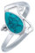 mantraroma Damen Ring Silber mit Stein Türkis Edelstein türkis schlicht groß modern