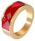 HIJONES Damen Edelstahl Mit GroßEm Stein CZ Ringe Hochzeit Versprechen Gold Rot GrößE 57