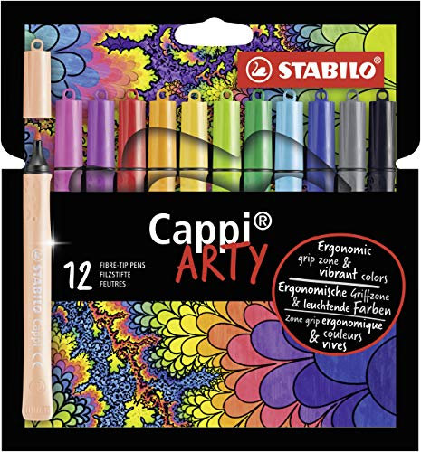 STABILO - Filzstift mit Kappenring - Cappi - ARTY - 12er Pack - 12
