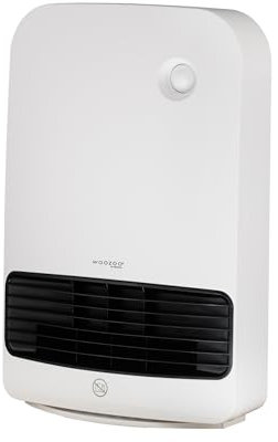 Iris Ohyama, Woozoo Chauffage d'appoint compact/Radiateur céramique mobile, Portée 90cm, 1500W, Détecteur de mouvement pour économies, Minuteur d'arrêt, Salle de bain, salon - JCH-15TD4 - Blanc