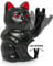 ANGRY CAT - Winkekatze Lucky CAT - rockige, winkende - Rock- japanische Winkkatze rockt - Dekoartikel Wackelfigur - Winke-Arm mit Heavy-Metal-Zeichen - 15cm - SCHWARZ-MATT