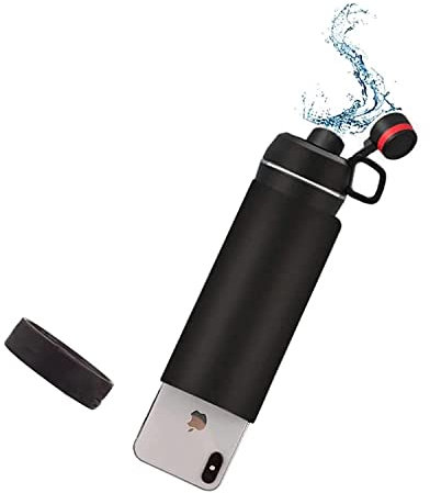 Stash Can Bottiglia di Acqua Stash Bottiglia Diversion Sicuro Conservazione Bottiglia Durevole Nascondi Chiave Segreta Sicuro 400ml (Nero Smerigliato)