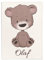 Personalisierte Babydecke mit Wunschtier, Name, Geburtsdatum und Motivfarbe (Braunbär)