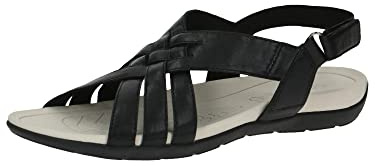 Caprice Leder Sandale Flach Schwarz 28104