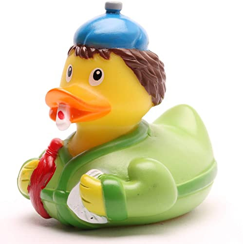 Badeente Kranker I Quietscheentchen I L: 9,5 cm I inkl. Badeenten-Schlüsselanhänger im Set
