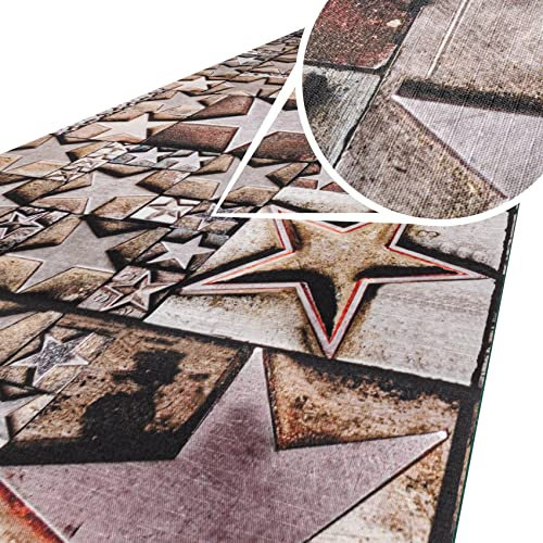 ANRO Küchenteppich Küchenläufer Teppich Läufer Küche abwischbar rutschfest Design Star 500 x 52cm
