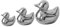 TQUPT Silver Ceramic Duck Figurines，Home Decor Animal Sculptures and Statues Handmade Artware Decor,Mini Duck Sets 3 PCS