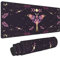 Purple Trippy Mushroom Moth Butterfly Moon Phase Gaming Keyboard Mouse Pad Mousepad Huge Extended XL Stitched Edge Rubber Sole for Home Office(31.5X 11.8)