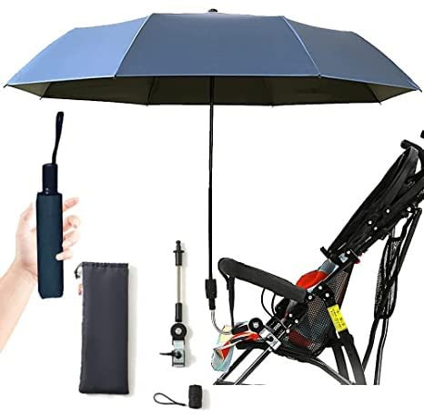 BOTIZR Ombrelle Poussette Universelle - Pare Soleil Bebe Landau UV 50+, Diamètre 95cm, Flexible, Fixation pour Tube Rond ou Ovale (Color : Blue, Size : 95cm)