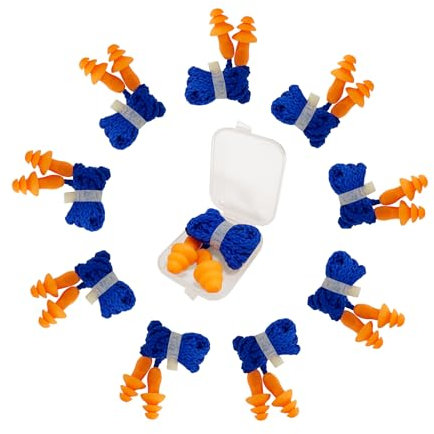 10 Paar Silikon Ohrstöpsel - Ohrenstöpsel Schwimmen, Schalldämmung Ohrstöpsel für schlafend, mit Geräuschunterdrückung, Schallschutz