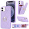 Lipvina for iPhone 12 Mini Hülle - Klapphülle aus PU-Leder mit Schnappverschlüsse, Standfunktion und Kartenfach. Perfekter Schutz für Dein iPhone 12 Mini - Violett