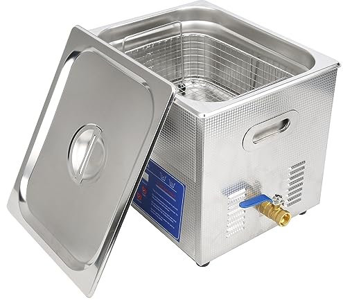 Ultrasonic Cleaner, 10L Digital Display Jewelry Cleaning Machine Ultra Sonic Tank Bath Cleaning Heater Timer for Cleaning Hardware(UK plug)