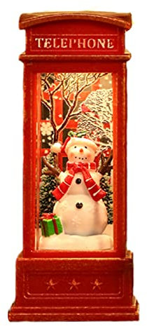 Topyond Weihnachts-Schneekugel-Laterne Telefonzellen-Ornament Wunderschön Gestaltete Weihnachtsdekoration Für Den Innenbereich Für Zuhause Bar Herbstdekoration(Snowman)