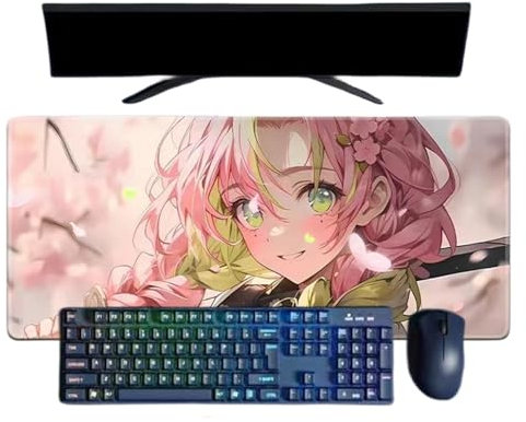 ButkUs Demon Slayer Kanroji Mitsuri Anime Tapis de Souris Gaming XXL, 800x300mm, imperméable et antidérapant Surface Texturée pour PC et Ordinateurs Portables