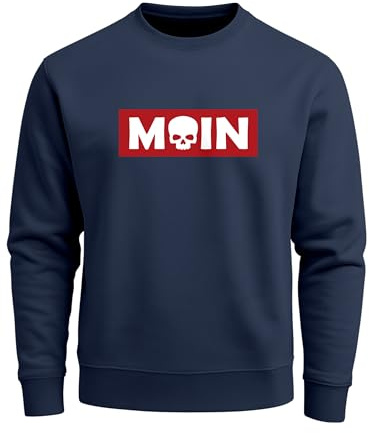 Neverless® Sweatshirt Herren Moin Skull Totenkopf Aufdruck Nordisch Print Parodie Rundhals-Pullover Fashion Streetwear