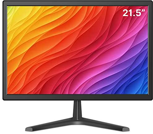 Hisseu 21.5'' 1440x900 LED Monitor 60Hz Ultra HD HDMI VGA USB Audio Interface Built-in Speaker 160° Wide Viewing Angle Computer Monitor Gaming Monitor Compatible Security Camera System