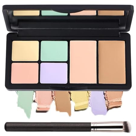 TITIMORE 6 Farben Color Correcting Palette Creme Concealer Konturpalette Langanhaltendes Concealer Makeup Palette Wasserdicht Kein Verschmieren Cream Foundation Contouring Palette(#01)