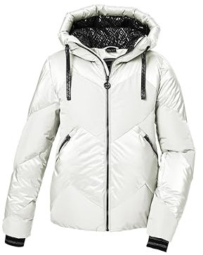 killtec Damen Skijacke/Funktionsjacke in Daunenoptik mit abzippbarem Schneefang KSW 100 WMN SKI QLTD JCKT, gebrochenes weiss, 38, 42036-000