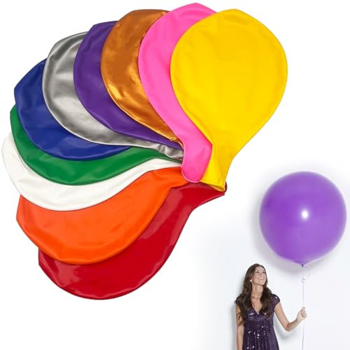 36 Zoll Luftballons Groß, 10 Stück Riesen Luftballons, XXL Luftballon, Grosse Luftballons, Latex Luftballons Bunt, Große Luftballons für Geburtstag Hochzeit Festival Party (Bunt_10)
