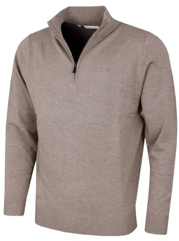 Calvin Klein Mens Campus 1/2 Zip Sweater - Oat Marl - XXXL