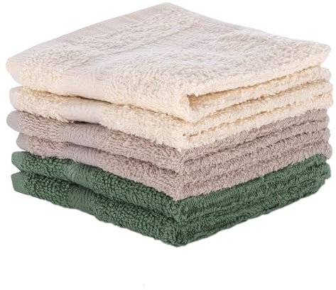 MARGARET PICKENS 6er Set Waschlappen Badetücher 30x30 cm 100% Baumwolle (Mix4)