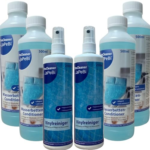 JaPeBi 4X 500ml Wasserbetten Conditioner Konditionierer + 2X 250ml Vinylreiniger Pflege