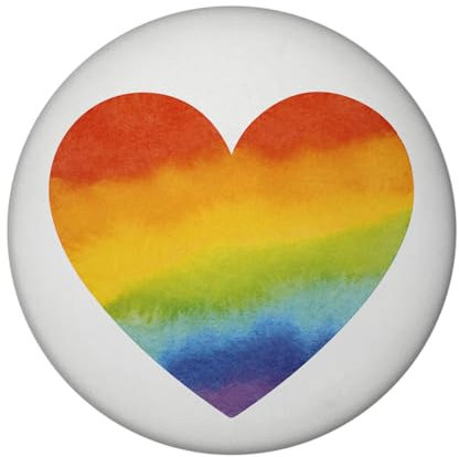 Regenbogenherz Magnet rund LGBTQ Pride Magnet Regenbogenfarben für Queer und Diversity Bunte Vielfalt und Stolz