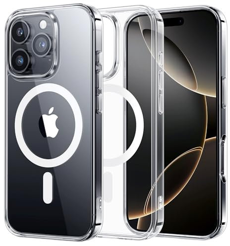 NIMASO for iPhone 16 Pro Case Clear 6.3-Inch, Compatible with MagSafe, Shockproof Military-Grade Protection,Non-Yellowing, Slim Thin Magnetic Phone Case for iPhone 16 Pro, Clear