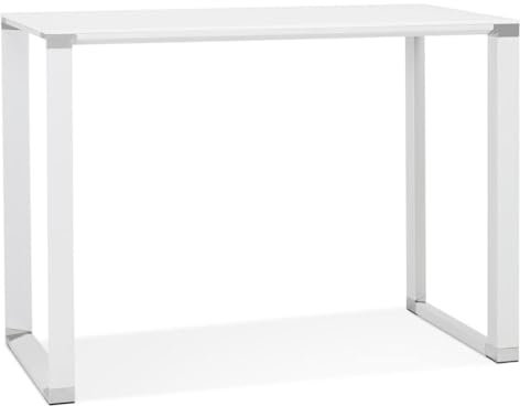 Minimalistischer weißer Hochtisch | Büroschreibtisch mit 10 mm gehärteter Glasplatte | Ergonomischer Home-Office Tisch | 101 cm hoher Arbeitstisch, 120 kg belastbar | 140x70 cm Schreibtischplatte